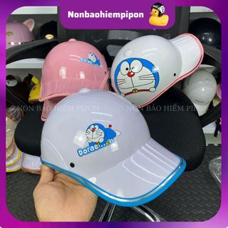 Nón bảo hiểm kết lưỡi trai Doremon cute có khoét lỗ cột tóc dành cho nữ , Mũ bảo hiểm thời trang cao cấp giá sỉ