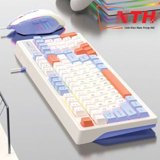 Bàn phím giả cơ có dây K-SNAKE K8 thiết kế mini size 98 phím với màu sắc phối màu mới lạ kèm theo đèn led 7 màu chớp nháy cực đẹp dành cho game thủ