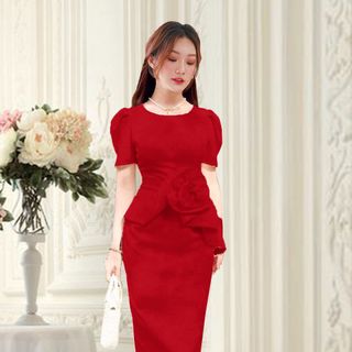 Đầm PEPLUM bông eo cao cấp