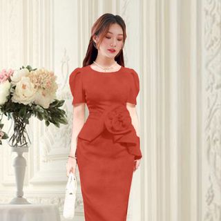 Đầm PEPLUM bông eo cao cấp