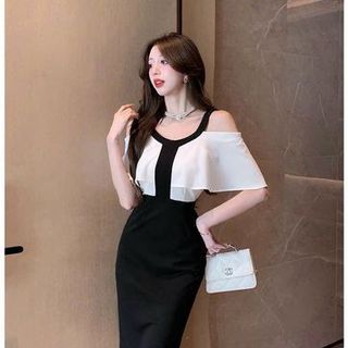 ĐẦM BODY KHOÉT VAI PHỐI BÈO CAO CẤP