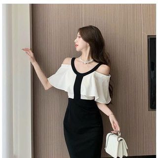 ĐẦM BODY KHOÉT VAI PHỐI BÈO CAO CẤP