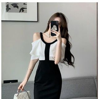 ĐẦM BODY KHOÉT VAI PHỐI BÈO CAO CẤP