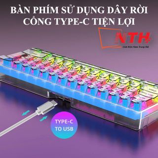 Bàn phím mini có dây XUNFOX K20 thiết kế trong suốt độc đáo với đèn led RGB cực đẹp giá sỉ