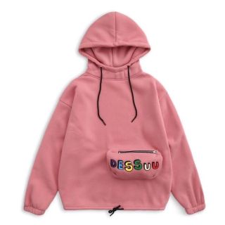 Áo hoodie in Dessuu có túi bao tử phối dây rút form rộng unisex nam nữ. giá sỉ - giá bán buôn