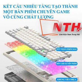 Bộ bàn phím và chuột có dây K-SNAKE KM800 chuyên game thiết kế phím mini size với bản phối màu sắc mới lạ kèm theo đèn led 7 màu dành cho game thủ