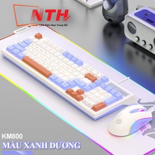 Bộ bàn phím và chuột có dây K-SNAKE KM800 chuyên game thiết kế phím mini size với bản phối màu sắc mới lạ kèm theo đèn led 7 màu dành cho game thủ