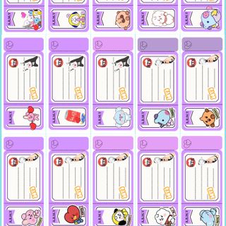 Set 15 Nhãn vở BTS thiết kế kiểu Tem phiếu độc đáo, có keo dán, decal mặt nhám. phong cách BT21, bts chibi