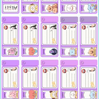 Set 15 Nhãn vở BTS thiết kế kiểu Tem phiếu độc đáo, có keo dán, decal mặt nhám. phong cách BT21, bts chibi