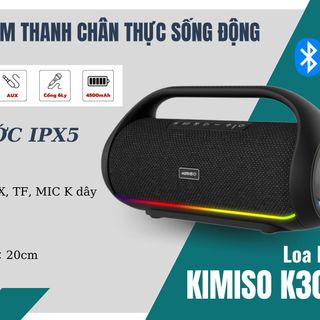 Loa Bluetooth KIMISO K302 PRO - Tích Hợp Micro Karaoke, Đa Dạng Cổng Kết Nối Tiện Lợi