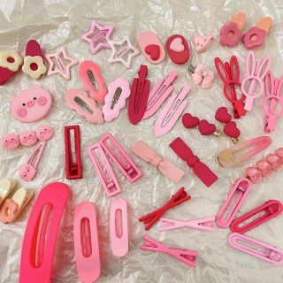 Set 19 kẹp tóc màu hồng dễ thương