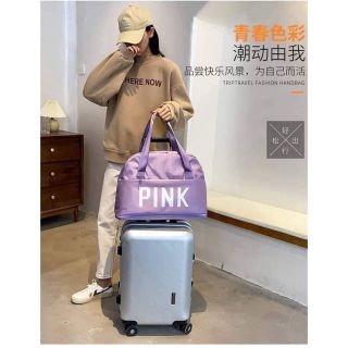 ￼Túi xách hai tầng du lịch Pink mẫu mới size to nhiều ngăn chất liệu chống thấm nước gấp gọn đa năng giá sỉ