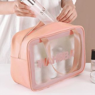 Túi đựng bảo quản mỹ phẩm đồ trang điểm du lịch washbag trong suốt có khóa kéo chống thấm nước màu sắc trang nhã giá sỉ