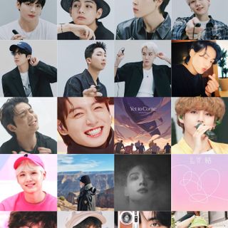 Combo 100 Sticker BTS ảnh ô vuông, nhãn dán tổng hợp bts chibi, BT21