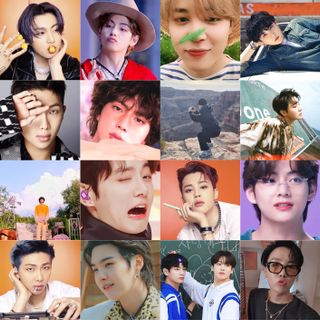 Combo 100 Sticker BTS ảnh ô vuông, nhãn dán tổng hợp bts chibi, BT21