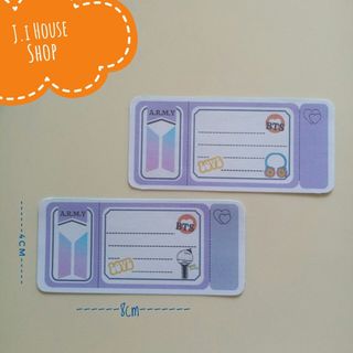 Set 15 Nhãn vở BTS thiết kế kiểu Tem phiếu độc đáo, có keo dán, decal mặt nhám. phong cách BT21, bts chibi