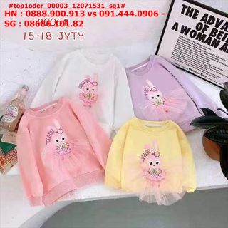 Áo nỉ da cá bé gái size 15-18 giá sỉ