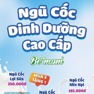 Ngũ cốc Bemom cho mẹ Bầu - Thay thế sữa bầu, chống nghén, hộp 500g/25gói