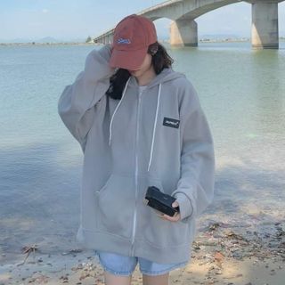 ÁO KHOÁC NỈ FORM RỘNG UNISEX MŨ 2 LỚP DÀY DẶN - CHỮ DUMBLE