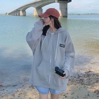 ÁO KHOÁC NỈ FORM RỘNG UNISEX MŨ 2 LỚP DÀY DẶN - CHỮ DUMBLE