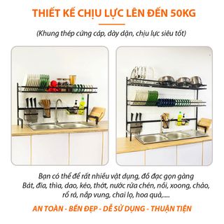 SỈ GIÁ TẠI XƯỞNG SẢN XUẤT - NHẬN ĐƠN HÀNG THEO YÊU CẦU - KỆ CHÉN THÉP CÁC BON SƠN TĨNH ĐIỆN CAO CẤP - LOẠI 1 TẦNG VÀ 2 TẦNG