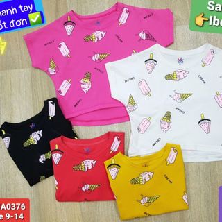 SỈ VKIDS- Áo cotton bé gái, ngắn tay, in tràn hình kem, size 9-14 -22HA0376-A_16101307_sg1 giá sỉ