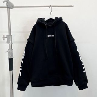 Áo Hoodie Nỉ Lót Bông Tay Nối EIGHT Form Rộng Unisex.