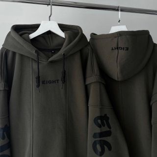 Áo Hoodie Nỉ Lót Bông Tay Nối EIGHT Form Rộng Unisex.