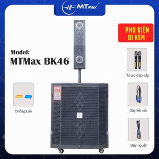 Loa Dê Cụ MTMAX BK46 - Công Suất 500W - Bass 50cm - Tặng Kèm 2 Micro Không Dây