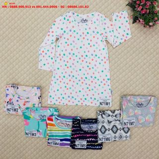 SỈ VKIDSĐầm cotton bé gái, dài tay, xuông, in micky, size bé 1-8, N71M_14031407_sg2 giá sỉ