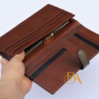 VÍ DA BÒ CẦM TAY CÁC MÀU. VÍ DÀI DA THẬT M011
