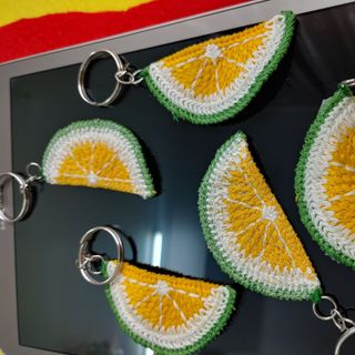 Móc khóa len lát cam chanh