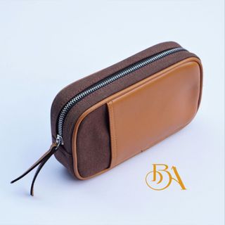 CLUTCH DA BÒ. TÚI CLUTCH DA NAM PHỐI VẢI CANVAS. VÍ CLUTCH DA THỜI TRANG M007