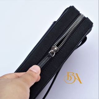 CLUTCH DA BÒ. TÚI CLUTCH DA NAM PHỐI VẢI CANVAS. VÍ CLUTCH DA THỜI TRANG M008