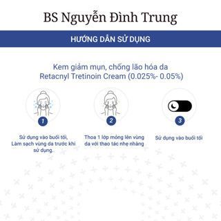 Kem Tretinoin Retacnyl Cream 0,025%, 0.05% Kem Giảm Mụn, Chống Lão Hóa Da Galderma 30Gram