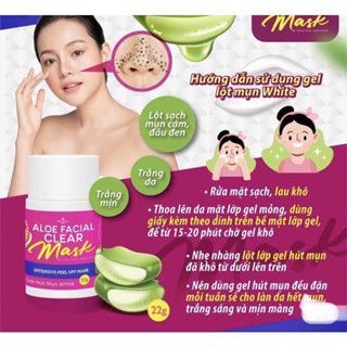Gel Lột Mụn Aloe Facial Clear Mask Precious Skin Thái Lan - Gel Nha Đam Hút Mụn Đầu Đen, Cám Siêu Sạch 22gr