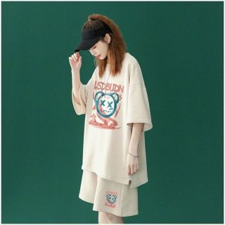 Đồ bộ mặc nhà, đồ bộ đùi nam nữ in hình mặt gấu trẻ trung năng động thích hợp mặc nhà, đi chơi, thể thao giá sỉ - giá bán buôn