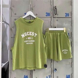 Set Bộ ba lỗ nữ thể thao gồm áo tanktop thun cotton xịn kèm quần đùi nữ thể thao cá tính ullzang mặc giá sỉ - giá bán buôn