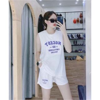 Set Bộ ba lỗ nữ thể thao gồm áo tanktop thun cotton xịn kèm quần đùi nữ thể thao cá tính ullzang mặc giá sỉ - giá bán buôn