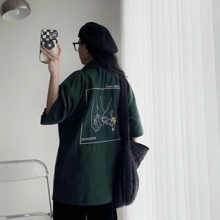 Áo sơ mi nam nữ unisex ngắn tay logo thêu PROMISE chất da lộn mịn đẹp có túi trước ngực giá sỉ - giá bán buôn