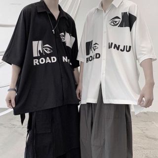Áo sơ mi lụa nam nữ form rộng tay lở in con mắt NinJA. giá sỉ - giá bán buôn
