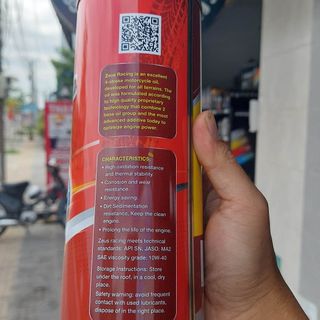 Nhớt Zeus Racing 10w40 Ester Technology dành riêng cho xe số