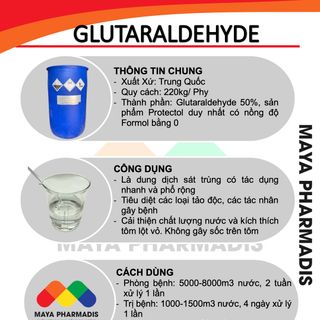 Glutaraldehyde- Hoá chất diệt khuẩn dùng trong Nuôi trồng Thủy sản giá sỉ