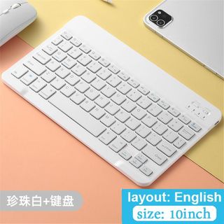 Bộ Bàn Phím Và Chuột Không Dây Cao Cấp Bàn phím bluetooth không dây mini 10 inch/ chuột không dây cho điện thoại,ipat màu trắng