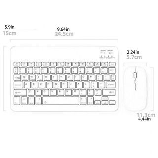 Bộ Bàn Phím Và Chuột Không Dây Cao Cấp Bàn phím bluetooth không dây mini 10 inch/ chuột không dây cho điện thoại,ipat màu trắng