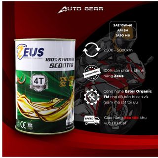 Nhớt Zeus Scooter phù với động cơ 4 thì thông số10w40 dành riêng cho xe ga
