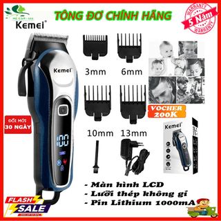 Tông Đơ Cắt Tóc Chuyên Nghiệp, Tông Đơ Cắt Tóc Loại Tốt Kemei 1995, Máy Cắt Tóc Cho Gia Đình, Trẻ Em Và Người Lớn, Không Dây, Không ồn giá sỉ