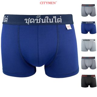 Hộp 4 Quần Lót Nam Boxer Vải Thun Lạnh 4 Chiều Lưng Dệt Chữ Thái Lan - Xưởng May - Bán Sỉ