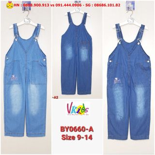 💖SỈ VKIDS💖 Yếm jean bé gái, quần dài, thêu chữ GIRL, 2 màu xanh đậm, xanh nhạt, size 9-14, ri6 - BY0660-A1_08210907_sg1 giá sỉ