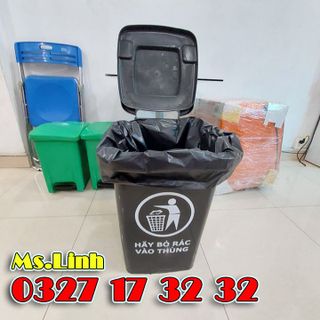 Thùng rác nắp lật 60 lít nhựa HDPE văn phòng